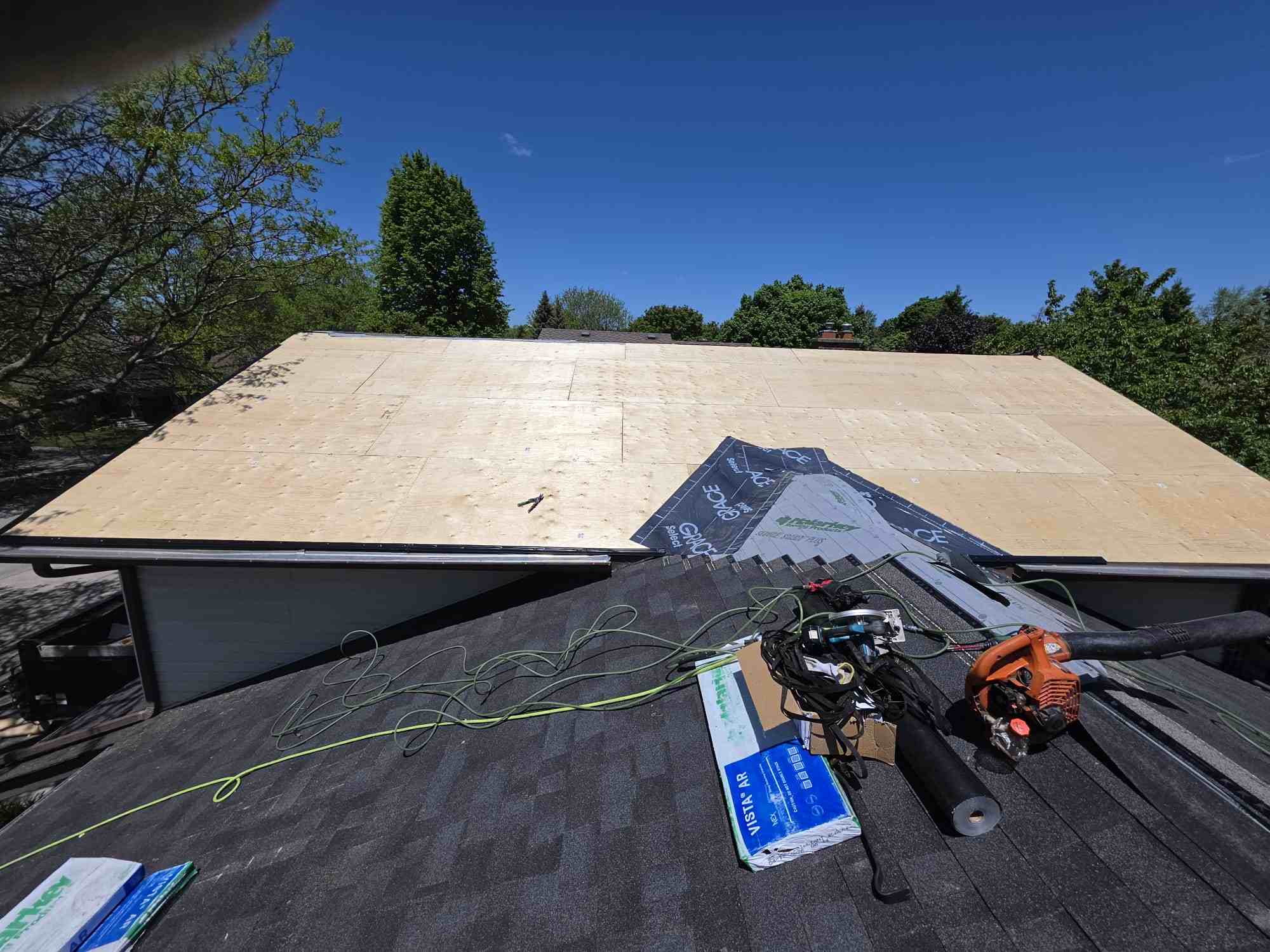 JamrockRoofing new plywood roof decking installation